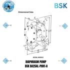 Diaphragm Pump Pneumatic Double BSK PN BA25AL-PHH1-A Pompa Diafragma 5